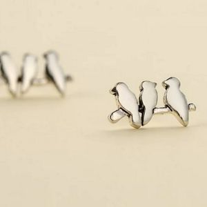 925 Sterling Silver Birds on a Branch Earrings